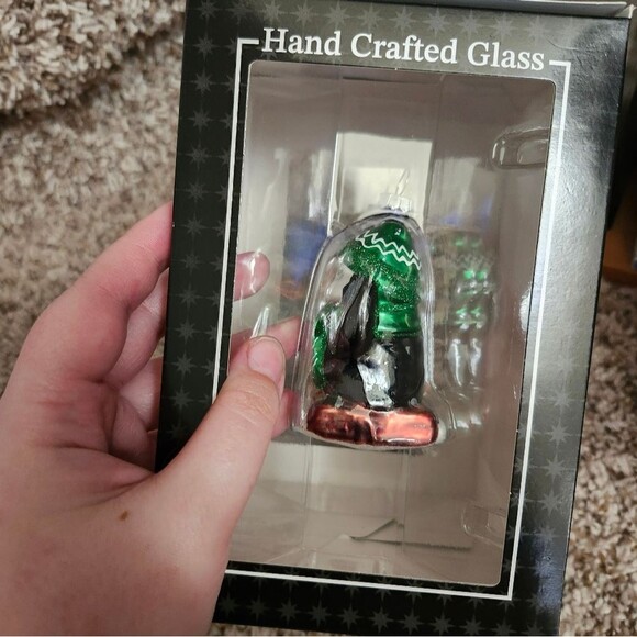 Christopher Radko Celebrations Three Winter Penguins Sled Blown Glass Ornament - Picture 6 of 8